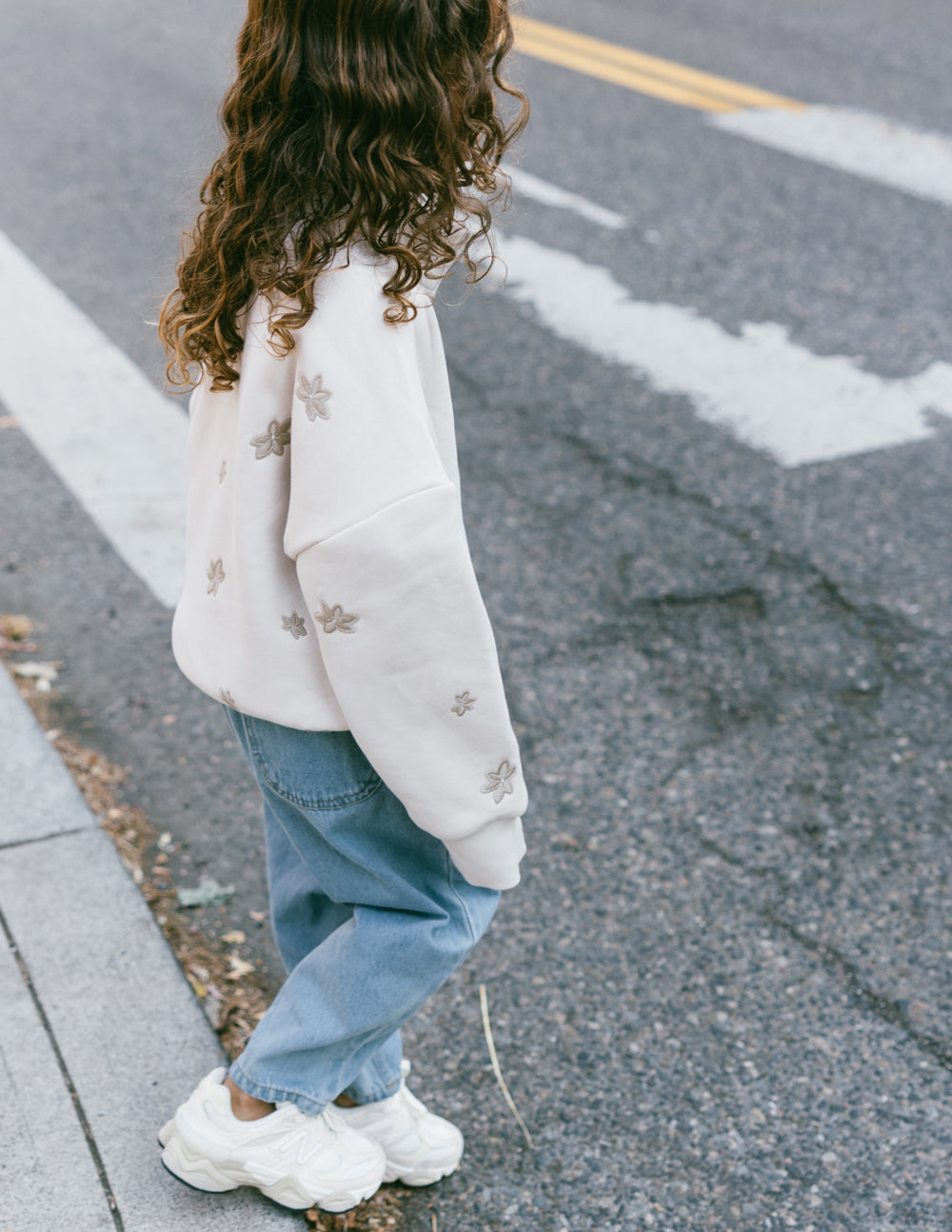 Floral Kids Half-Zip