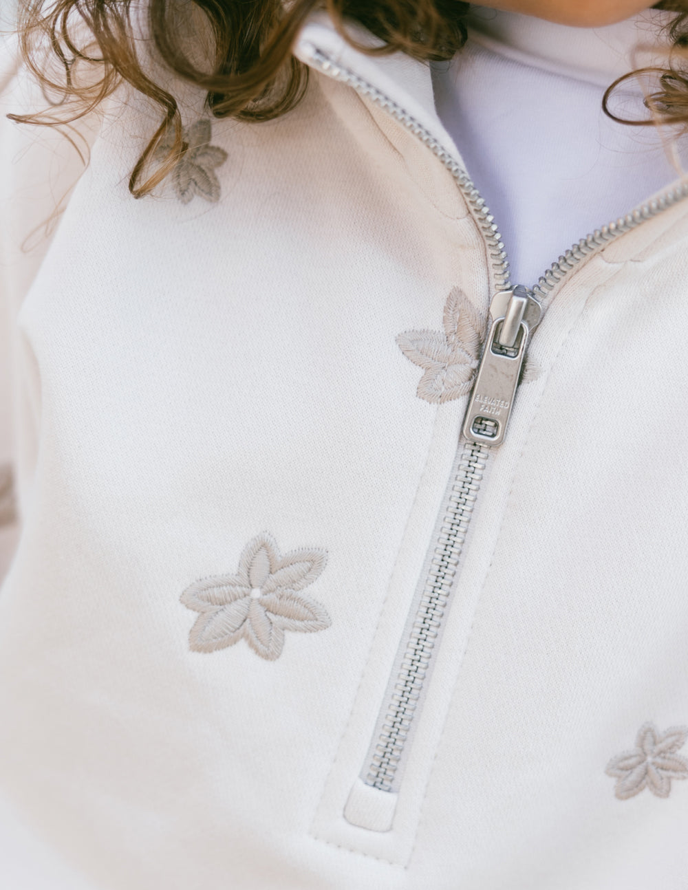 Floral Kids Half-Zip