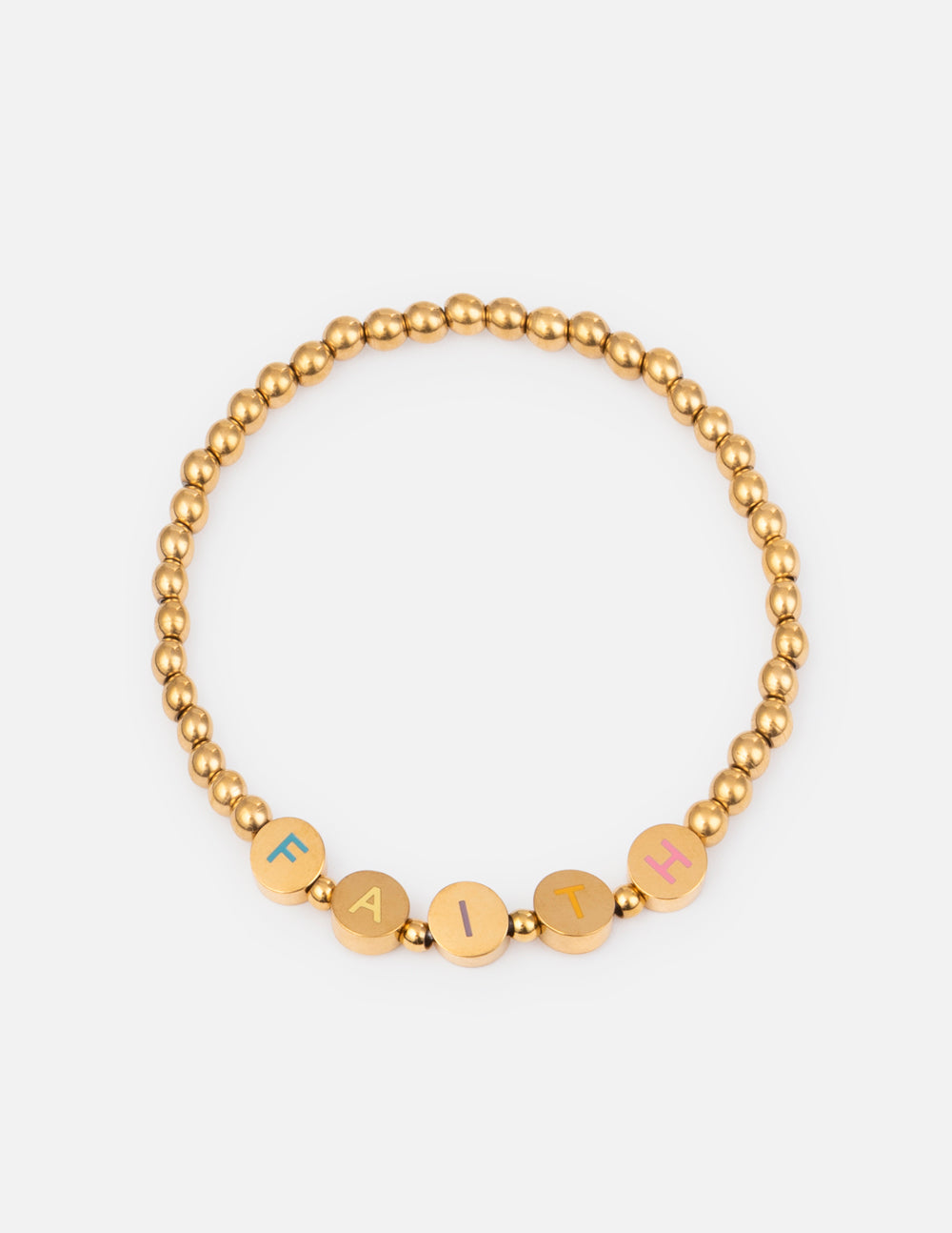 Gold Faith Letter Bracelet