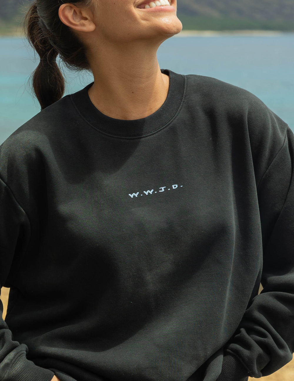 WWJD Black Unisex Crewneck