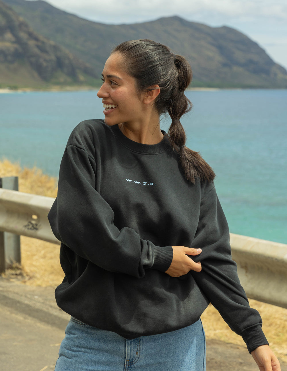 WWJD Black Unisex Crewneck