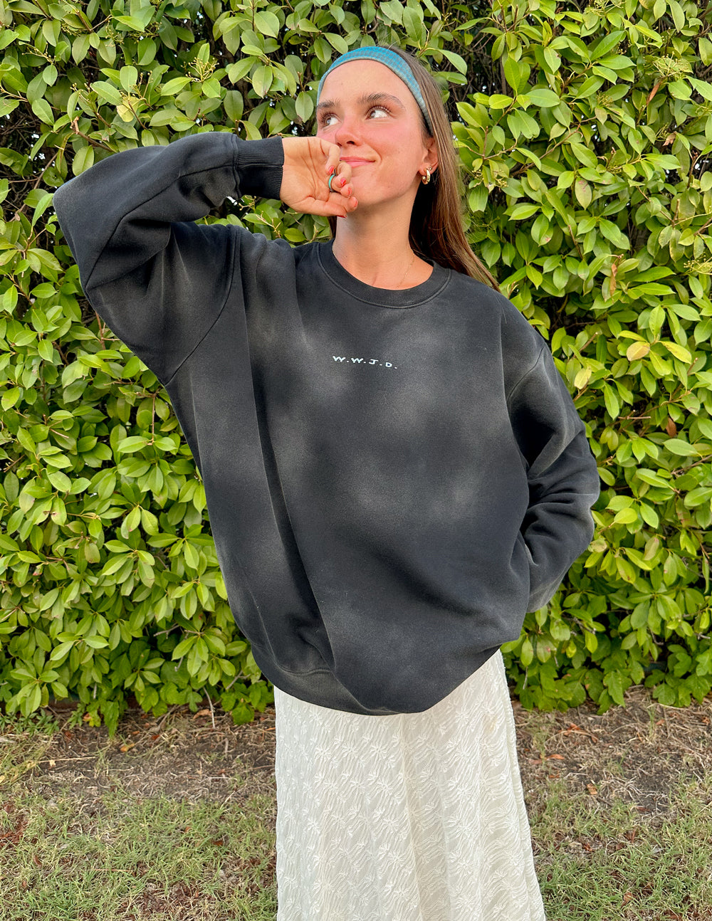 WWJD Black Unisex Crewneck